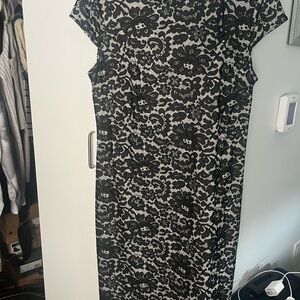 Elegant Black and Gray Lace Dress